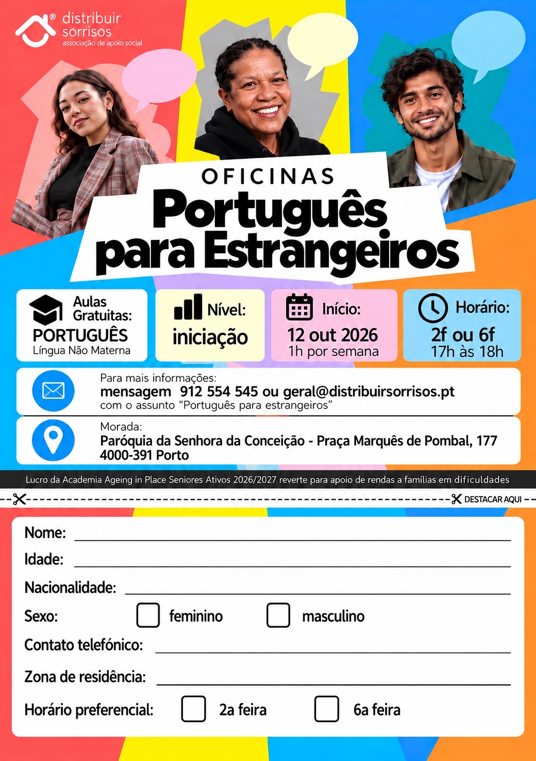 Oficinas de Português para Estrangeiros - Português Panfleto Oficinas de Português para Estrangeiros